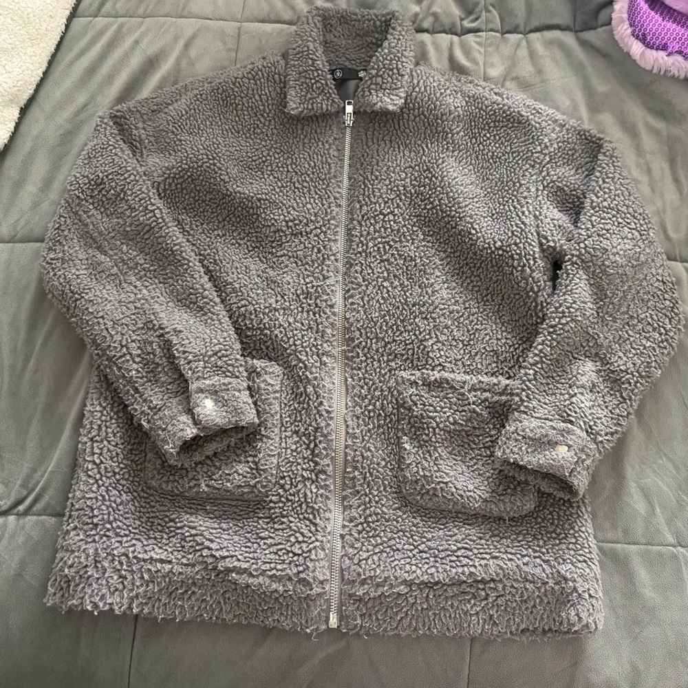 Missguided Charcoal Teddy Jacket